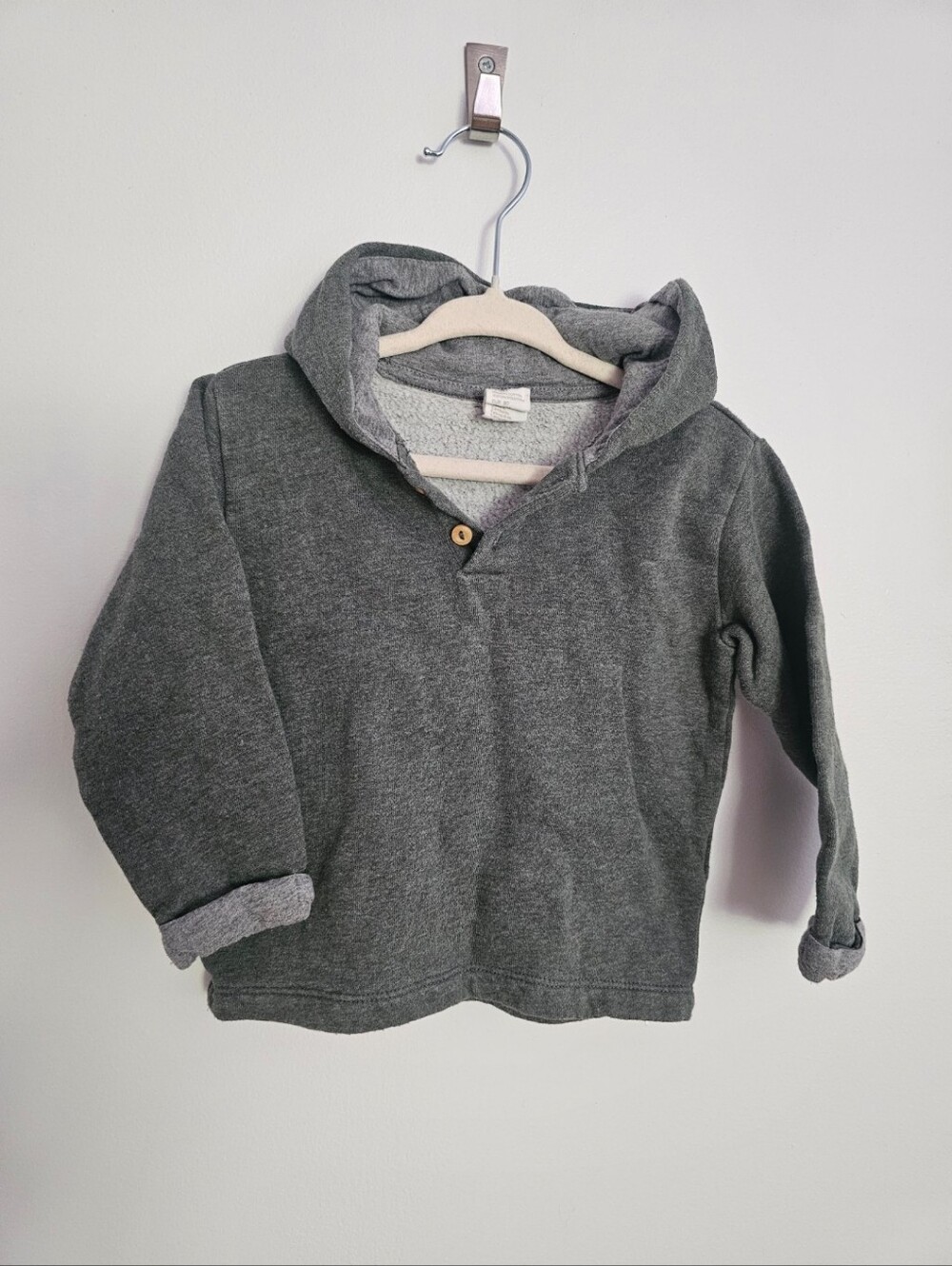 🧸4/20$ H&M Baby Size 9-12M Sage Green Hoodie Sweater